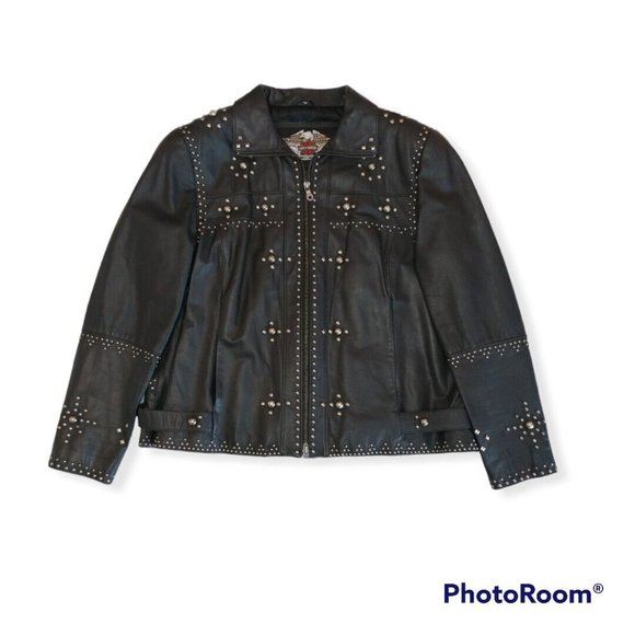 Women's 1W Harley-Davidson Leather Studded Jacket 97158-07VW - Picture 3 of 7